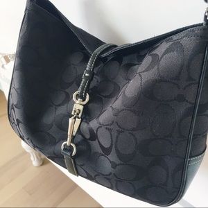 Coach Hamptons clip black hobo bag and wallet